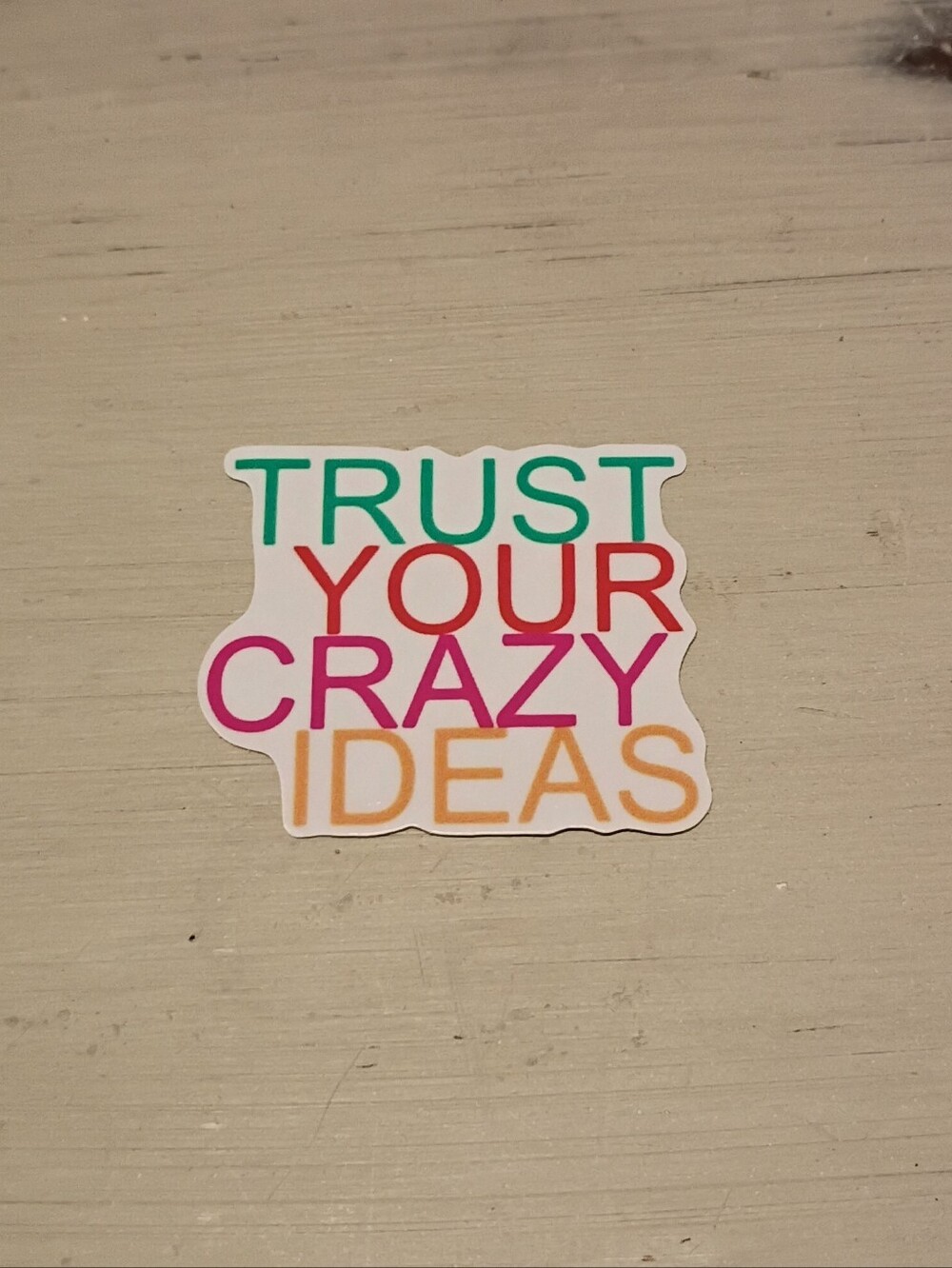 10/$10 Stickers Decals - Trust Your Crazy Ideas Multicolored Text - Brand New